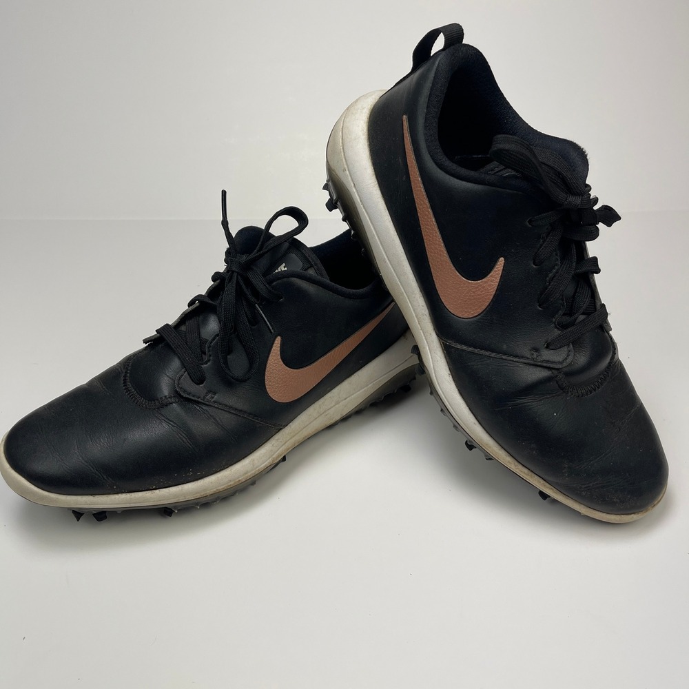Nike Golf Shoes Womens 8.5 Roshe G Tour Black Rose Gold Spiked AR5582-001 EUC